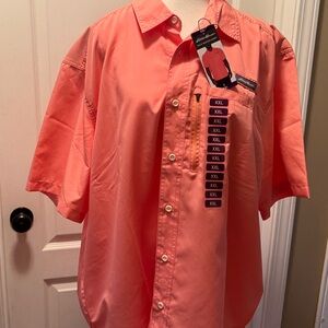Eddie Bauer Men's Button Down Shirt in Coral